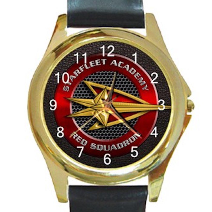 Starfleet Academy Red Squadron Unisex Round Gold Metal Watch