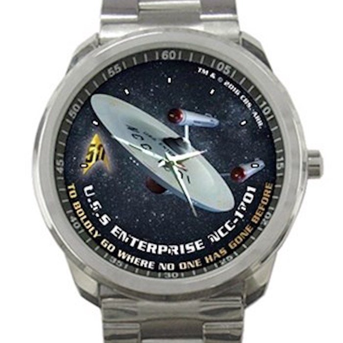 Star Trek USS Enterprise Spaceship Unisex Sport Metal Watch