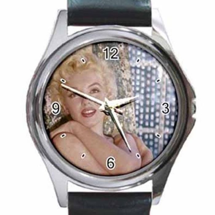 MARILYN MONROE STARRY EYES Unisex Round Silver Metal Watch