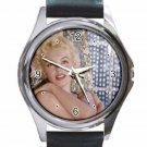 MARILYN MONROE STARRY EYES Unisex Round Silver Metal Watch