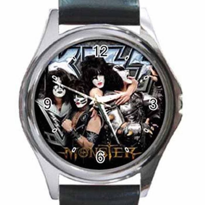 KISS PAUL STANLEY GENE SIMMONS MONSTER Unisex Round Silver Metal Watch