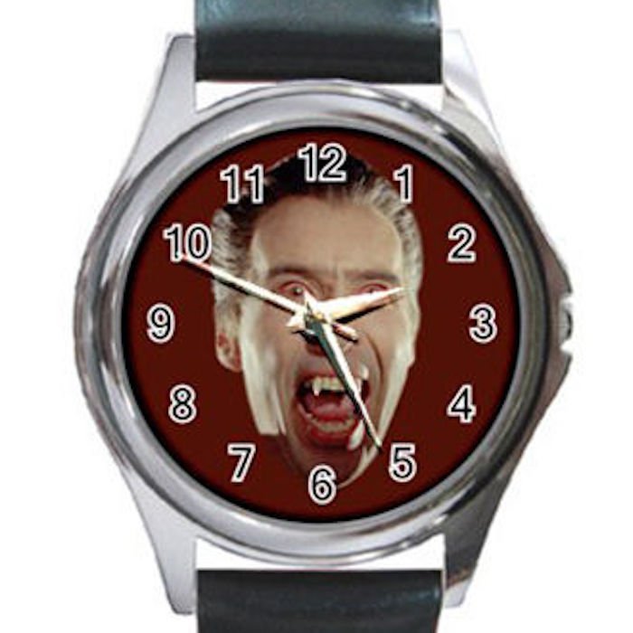 CHRISTOPHER LEE DRACULA KILLER Unisex Round Silver Metal Watch
