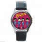 BEATLES CARTOONS JOHN PAUL GEORGE RINGO Unisex Round Silver Metal Watch