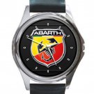New ABARTH LOGO Unisex Round Silver Metal Watch