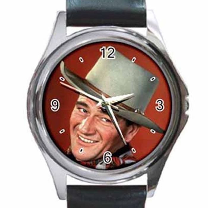 JOHN WAYNE TALL IN THE SADDLE Unisex Round Silver Metal Watch