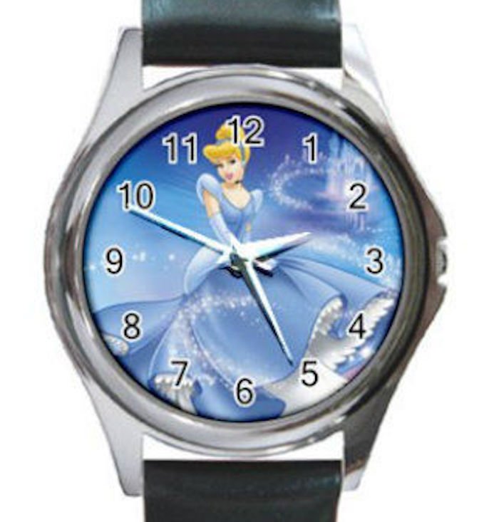 Disney Cinderella Unisex Round Silver Metal Watch