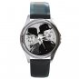 HOT LAUREL AND HARDY Unisex Round Silver Metal Watch