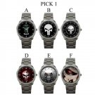 The Punisher Skull Logo Comic Film Sport Metal Watch-CHOOSE 1