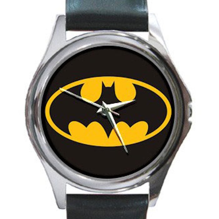 Batman Shield Unisex Round Silver Metal Watch