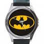 Batman Shield Unisex Round Silver Metal Watch