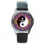 Yin Yang Tribal Unisex Round Silver Metal Watch