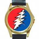 Grateful Dead - Bolt Unisex Round Gold Metal Watch