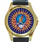 Grateful Dead - Steal Your Face - Sun - Unisex Round Gold-Tone Watch