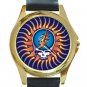 Grateful Dead - Steal Your Face - Sun - Unisex Round Gold-Tone Watch