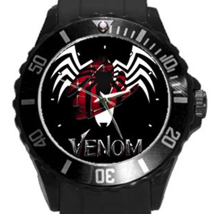 Marvel Comics Venom Movie Black Round Plastic Sport Watch