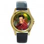 Handsome Elvis Presley Christmas Unisex Round Gold Metal Watch