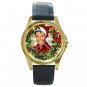Elvis Presley Santa Clause Unisex Round Gold Metal Watch