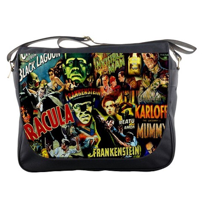Frankenstein, Dracular & Monsters Unisex School Messenger Bag Shoulder Notebook Travel Bags