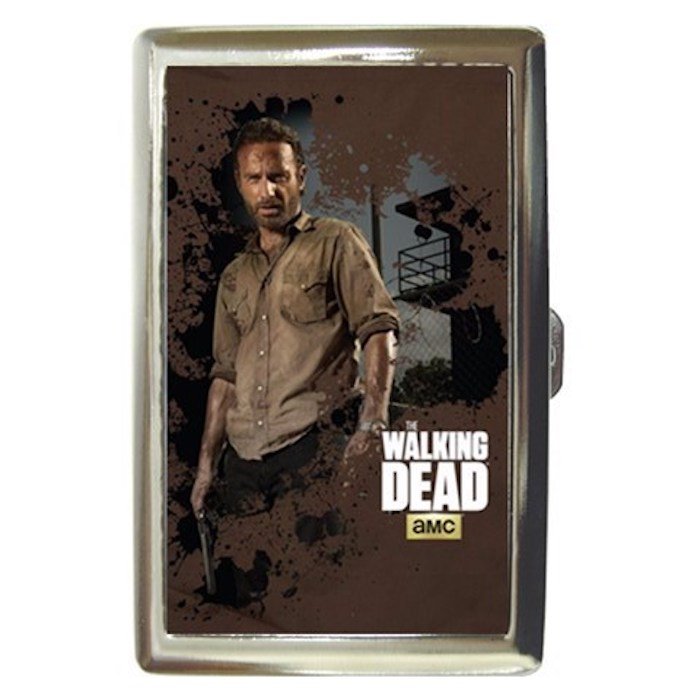 The Walking Dead Rick Grimes High Quality Silver Chrome Cigarette Money/ Credit Card Case