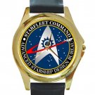 Starfleet Command Advance Starship Design Bureau Unisex Round Gold Metal Watch