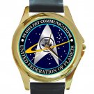 Starfleet Communications United Federation Of Planets Unisex Round Gold Metal Watch