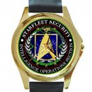 Starfleet Security Intelligence Operations Section Unisex Round Gold Metal Watch