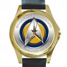 Starfleet Command United Federation Of Planets Unisex Round Gold Metal Watch