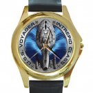U.S.S. Voyager Intrepid Class Unisex Round Gold Metal Watch