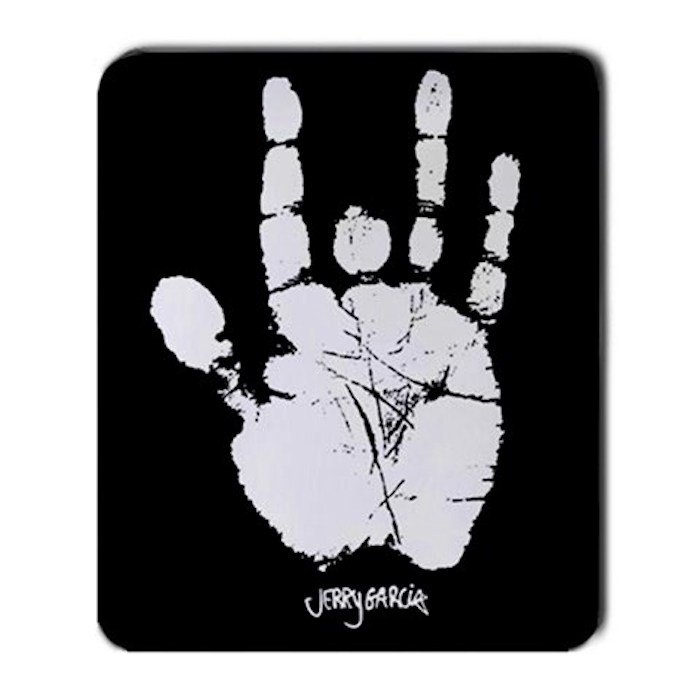 Jerry Garcia Hand Print  7.75 x 9.25" Large Rectangular Durable Heat-Resistant Mouse Pad