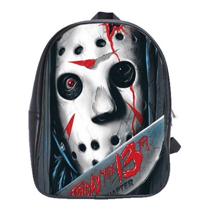 Friday The 13th Jason School Leather Backpacks Notebook Bags-XL