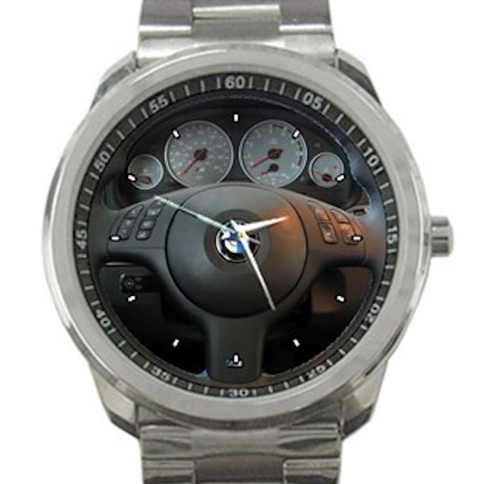 BMW E39 Steering Wheel Unisex Sport Metal Watch