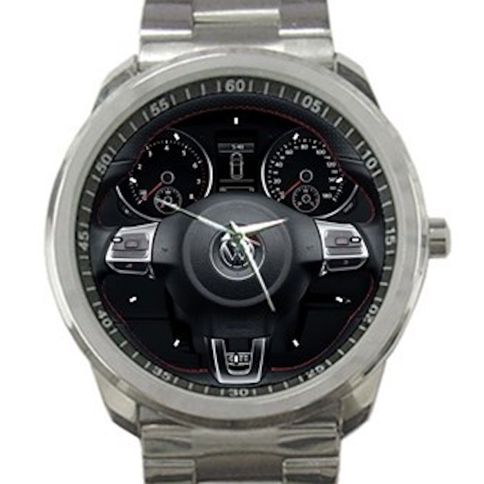 Volkswagon GTI  Steering Wheel Unisex Sport Metal Watch