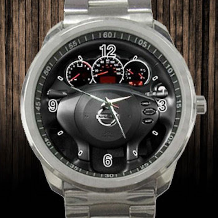 2012 Nissan Altima 2 Door Coupe I4 CVT 2.5 S Angular Steering Wheel Unisex Sport Metal Watch