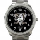 Anaheim Ducks Black & White Logo NHL Ice Hockey Teams Unisex Sport Metal Watch