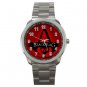 Assassin’s Creed Black Flag In Red Background Unisex Sport Metal Watch