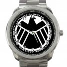 Avengers Shield Black & White Logo Unisex Sport Metal Watch