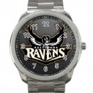 Baltimore Ravens NFL Football Team Black & White Logo Unisex Sport Metal Watch