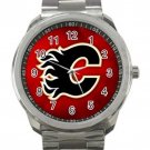 Calgary Flames NHL Ice Hockey Teams Logo 1 Unisex Sport Metal Watch