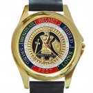 Armor of God Pray Always Military Challenge Unisex Round Gold Metal Watch