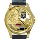 Operation Iraqi Freedom 101st Airborne Division Unisex Round Gold Metal Watch