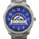 Colorado Rockies MLB Baseball Team Logo Unisex Sport Metal Watch