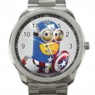 Despicable Me 2 Minion Captain America Unisex Sport Metal Watch