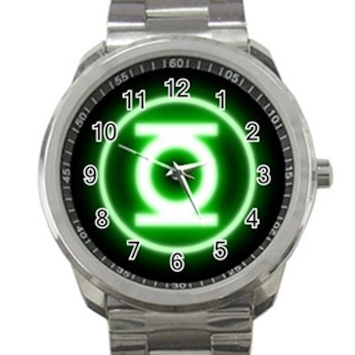 Green Lantern Superhero Logo 2  Unisex Sport Metal Watch