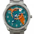 Miami Dolphins NFL Football Team Logo Unisex Sport Metal Watch