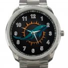 Miami Dolphins NFL Football Team Logo Design 1 Unisex Sport Metal Watch