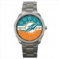 Miami Dolphins NFL Football Team Logo Design 5 Unisex Sport Metal Watch