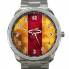 Miami Heat NBA Basketball Team Logo Design 2 Unisex Sport Metal Watch