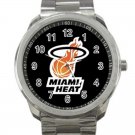 Miami Heat NBA Basketball Team Logo Design 3 Unisex Sport Metal Watch