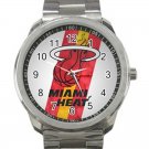 Miami Heat NBA Basketball Team Logo Design 5 Unisex Sport Metal Watch