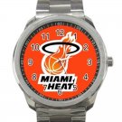 Miami Heat NBA Basketball Team Logo Design 6 Unisex Sport Metal Watch